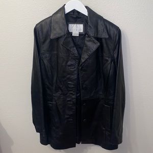 Vintage Nine West Leather Jacket Genuine black‎ Size 12 Large